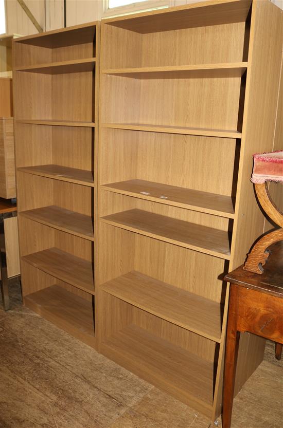 Pair of open front bookcases